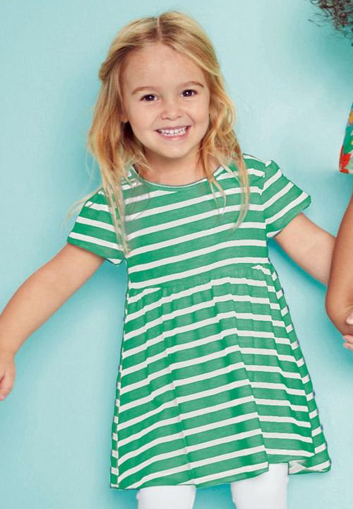 Next - Striped Tunic Dress Mid Green