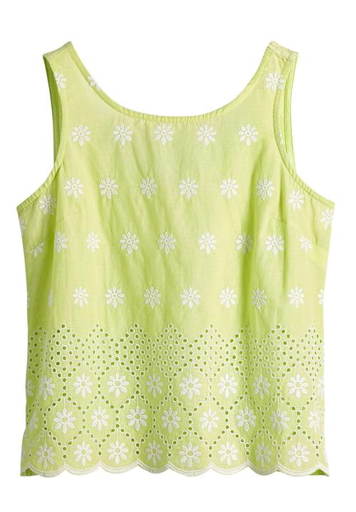 Next - Scallop Hem Cami Yellow Yellow and White