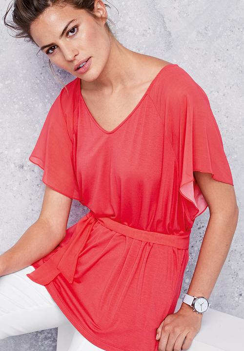Next - Kaftan Blouse Coral