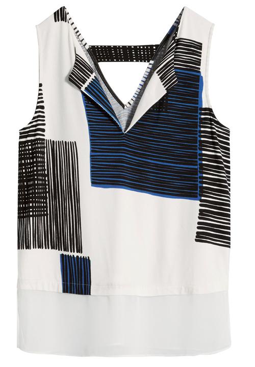 Next - Printed Notch-neck Cami Black/white Black and White
