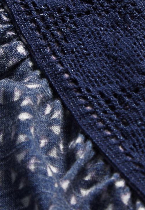 Next - Off-the-shoulder Lace Top Blue/White Blue and White