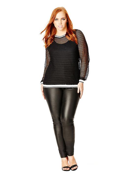 City Chic - Sports Star Top Black/White