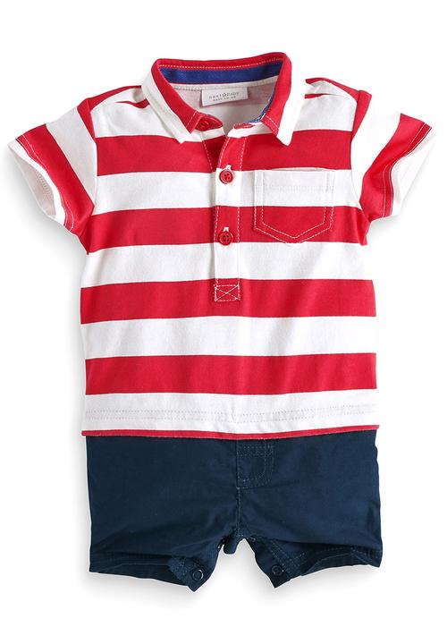 Next - Polo Shirt Romper Multi-colour