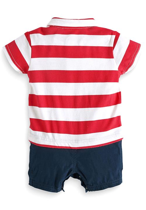 Next - Polo Shirt Romper Multi-colour