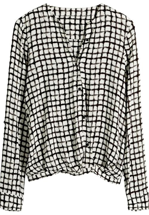 Next - Monochrome Wrap Shirt Black/White Black and White