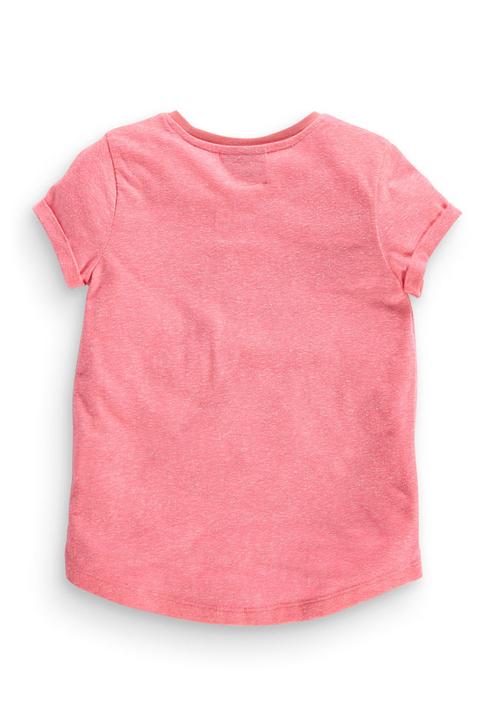 Next - Fluro pink bow t-shirt Mid Pink