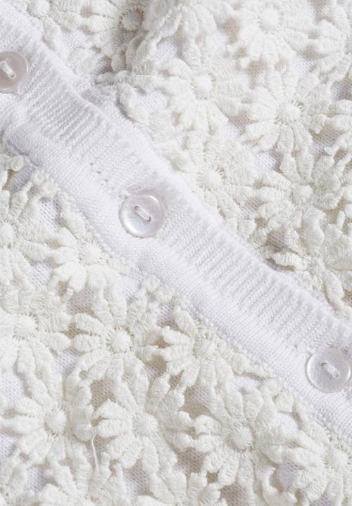 Next - Daisy Crochet Cardigan White
