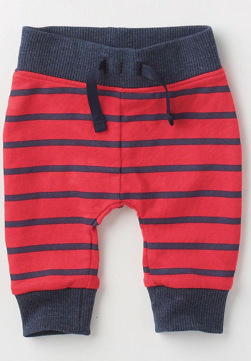 Next - Stripe Joggers Red  Pale Grey