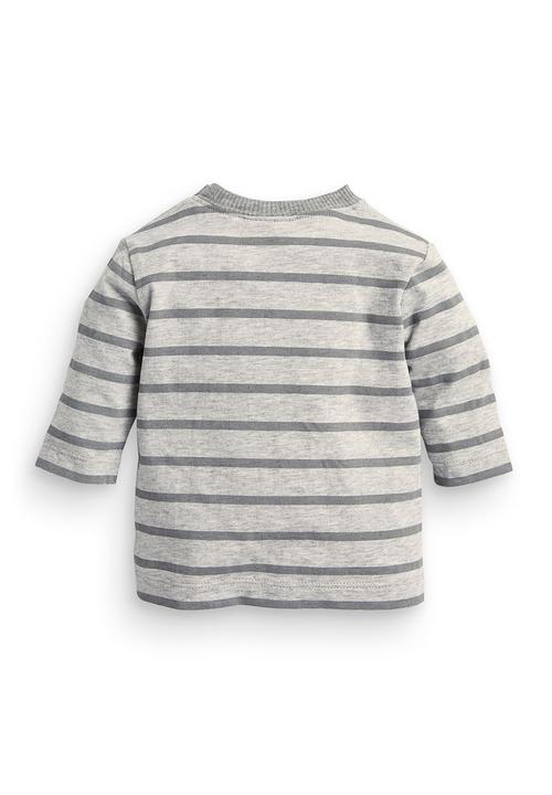 Next - Stripe T-shirt Pale Grey Pale Grey