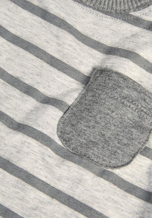 Next - Stripe T-shirt Pale Grey Pale Grey