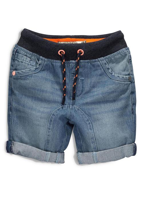 Next - Rib Waist Denim Shorts Mid Blue