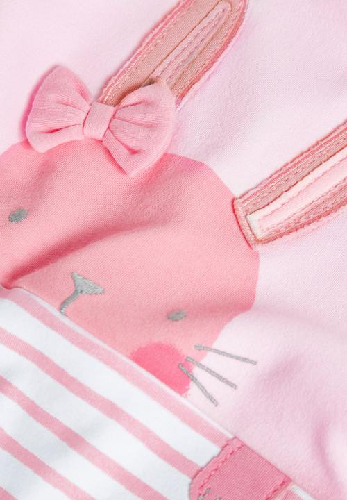 Next - 3-pack Bunny Sleepsuits Pink Mid Pink