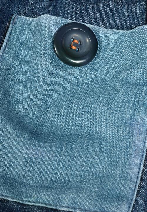 Next - Mixed denim dress Mid Blue