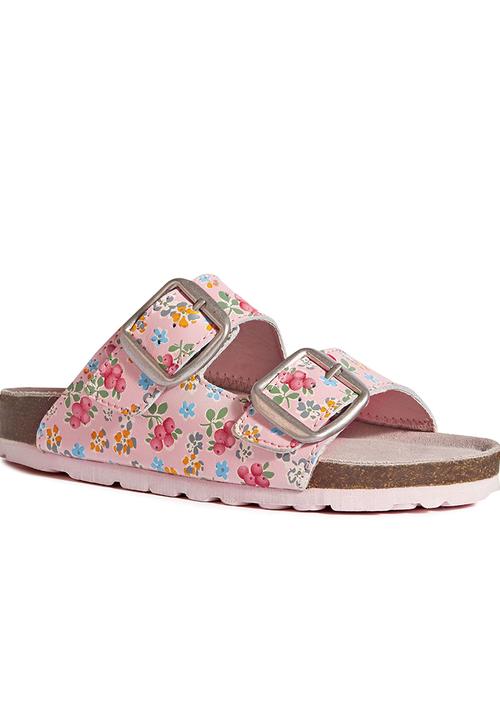 Next - Floral Corkbed Sandals Mid Pink Mid Pink
