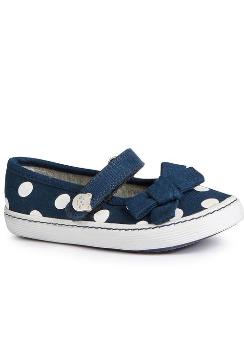 Next - Printed Pumps with Bow Blue/White Blue and White
