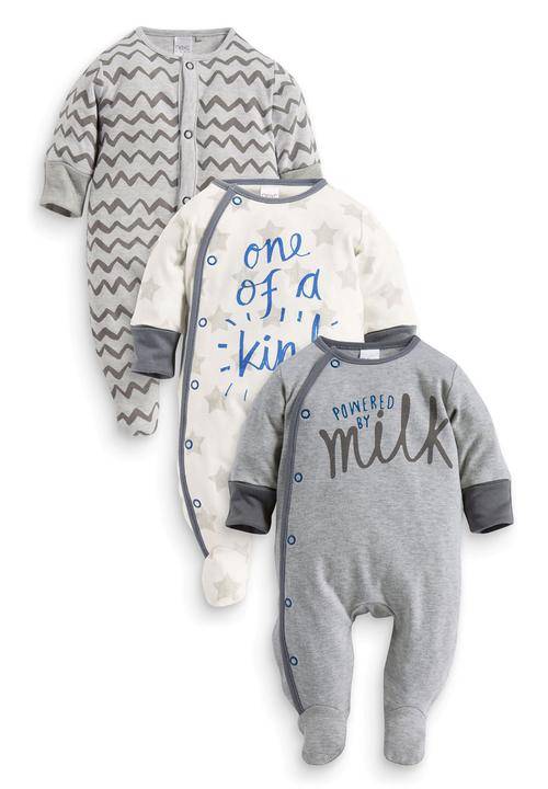 Next - 3-pack Slogan Sleepsuits Multi-colour