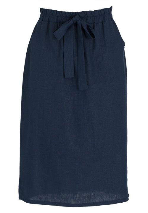 edit - Linen Blend Utility Skirt Navy