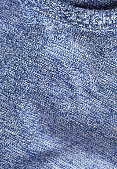 Next - Long sleeve blue marl t-shirt Mid Blue