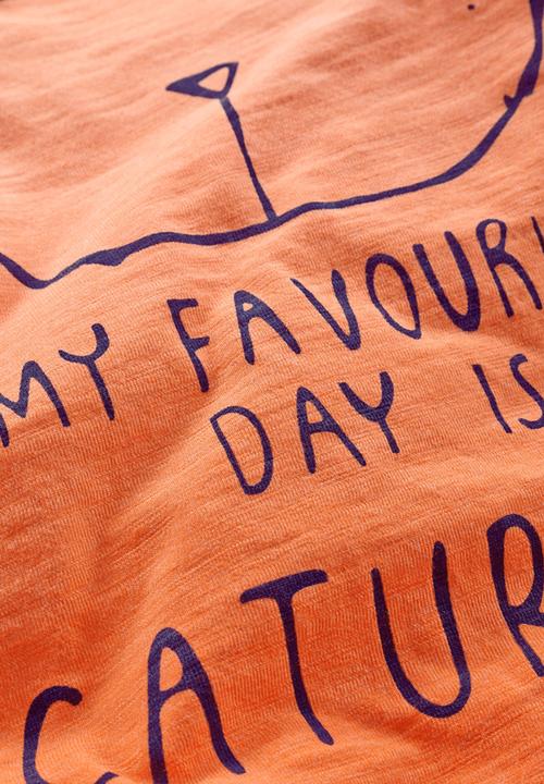 Next - Caturday dip dye t-shirt Orange
