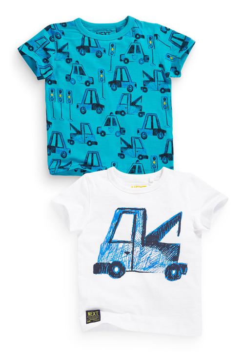 Next - Two-pack Vehicle-print T-shirts Blue