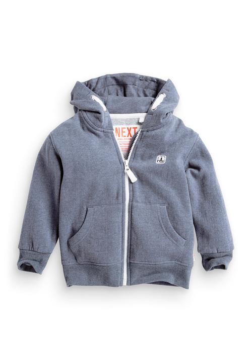 Next - Blue marl zip through hoody Mid Blue