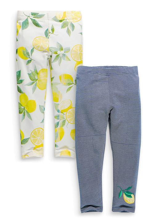Next - 2 Pack lemon print leggings Multi-colour