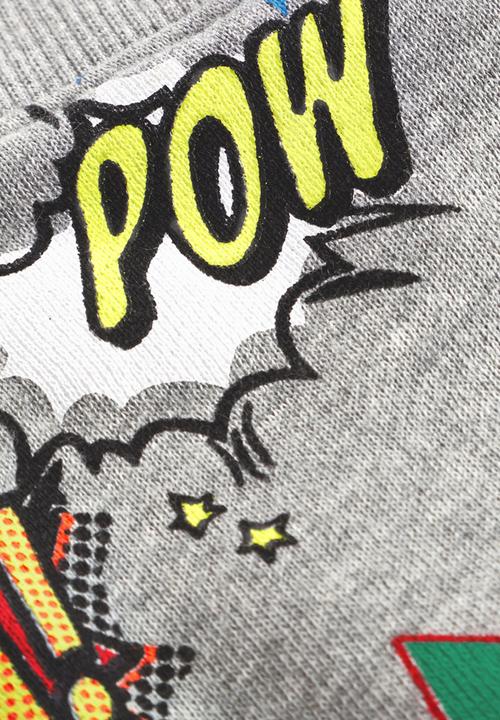Next - Comic-print Joggers Pale Grey Pale Grey