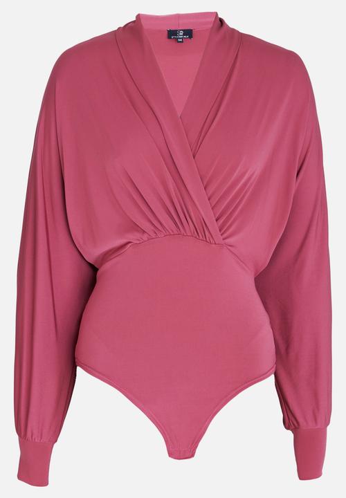 STYLE REPUBLIC - Wrap Front Bodysuit Rose