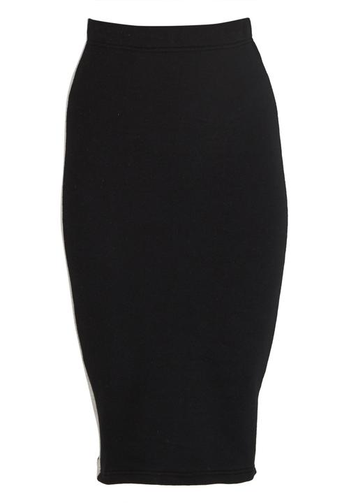 c(inch) - Colour Block Midi Skirt Black
