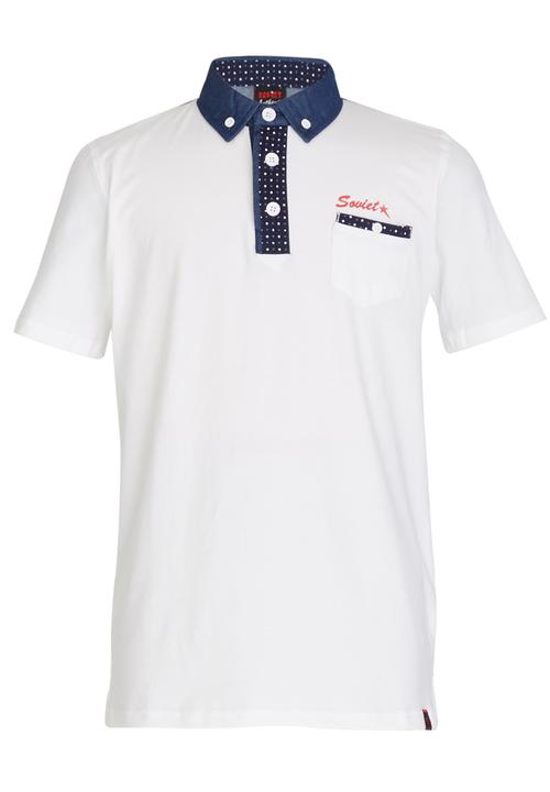 SOVIET - Golfer With Contrast Pocket White