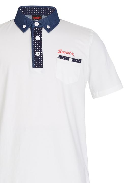 SOVIET - Golfer With Contrast Pocket White