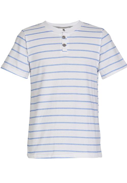 Rebel Republic - Henley Tee Blue and White