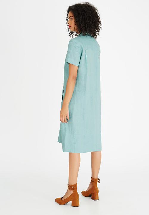 AMANDA LAIRD CHERRY - Nolwazi Linen Longline Shirt Light Green