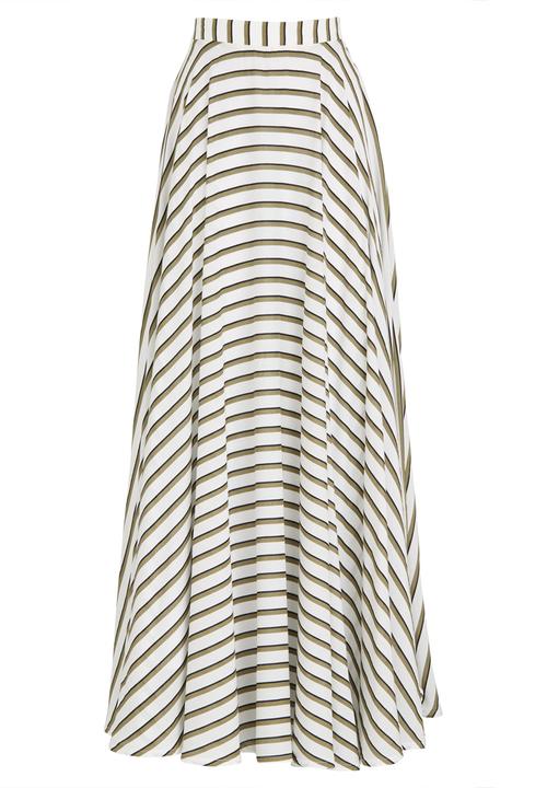 DAVID by David Tlale - Striped Full Circle Skirt Green
