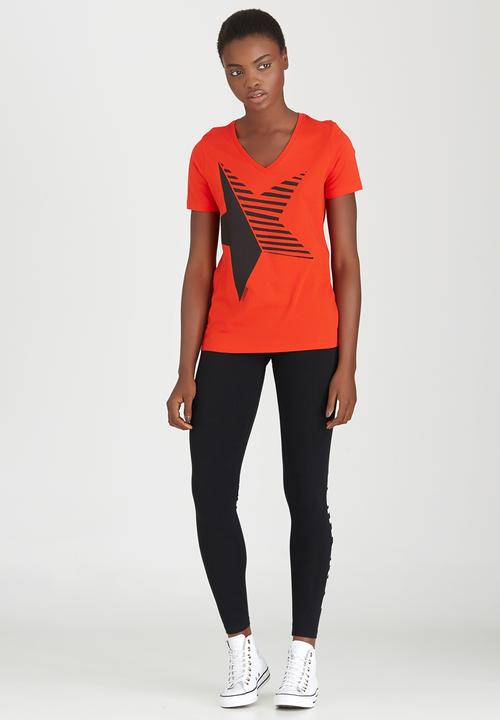 Converse - Star Easy V-neck Tee Red