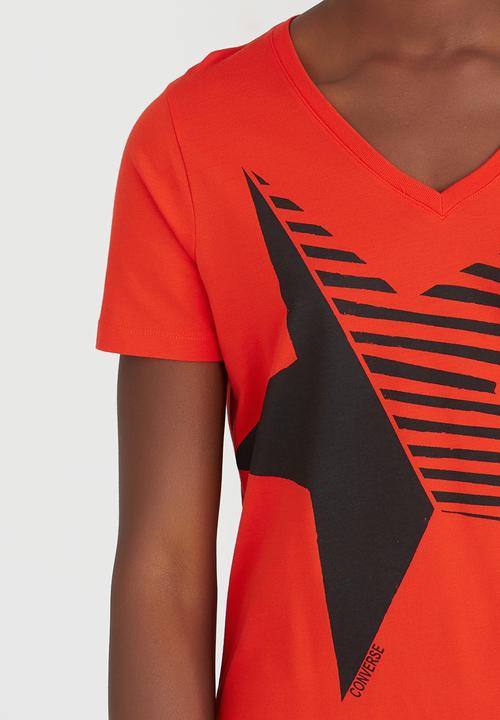 Converse - Star Easy V-neck Tee Red