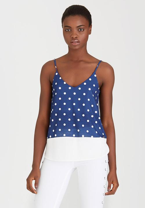 SISSY BOY - Tuesday Polka Dot Cami Blue and White