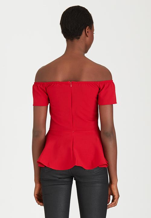 c(inch) - Peplum Blouse Red