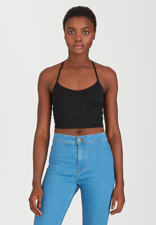 c(inch) - Strap Detail Crop Top Black
