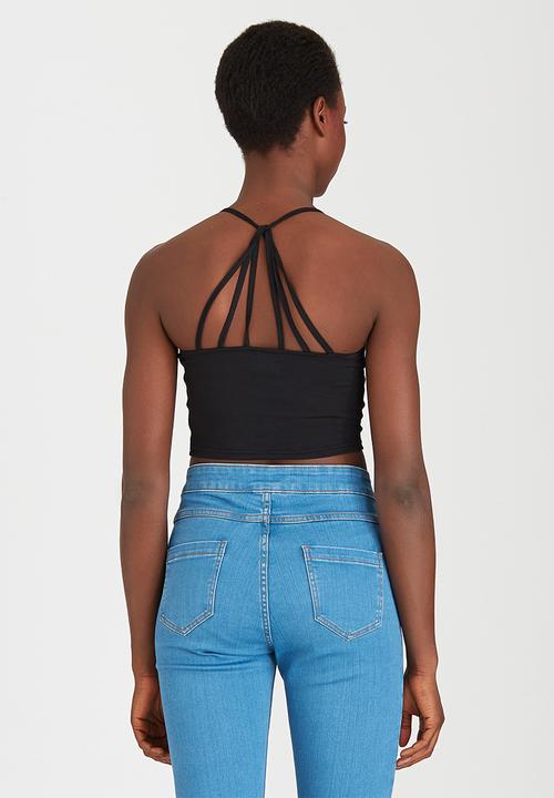 c(inch) - Strap Detail Crop Top Black