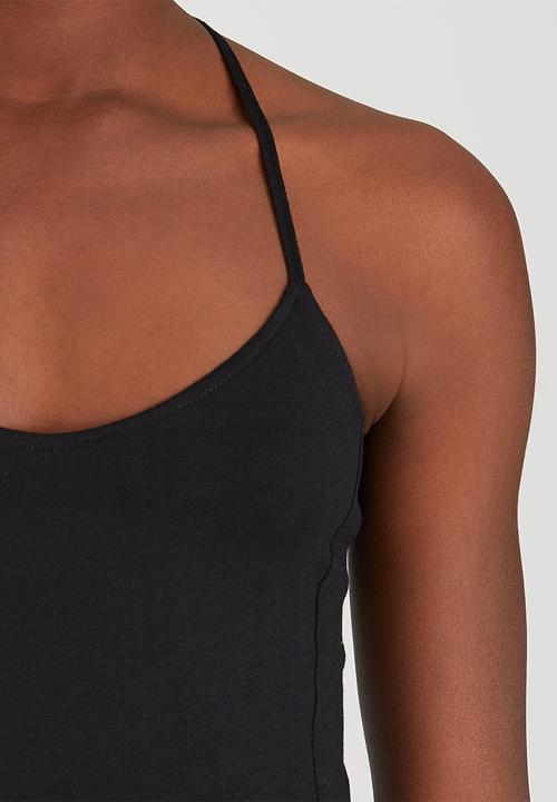 c(inch) - Strap Detail Crop Top Black