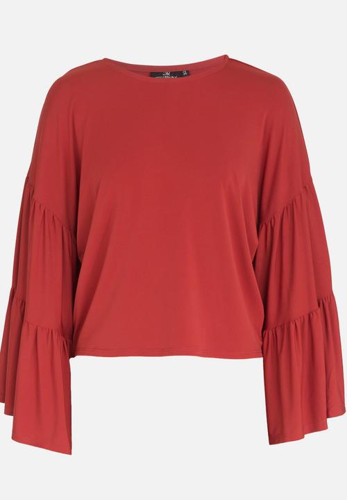 STYLE REPUBLIC - Bell Sleeve Top Rust