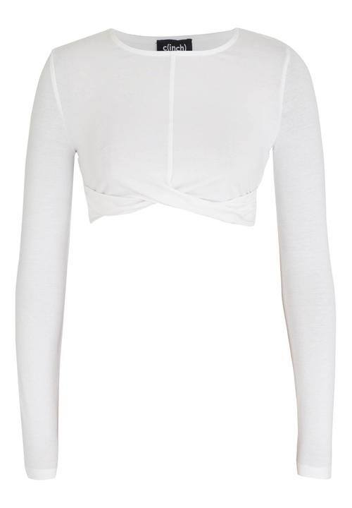 c(inch) - Cross Front Crop Top White