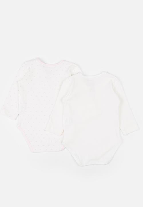 Baby Corner - Little Princess  2 Pack Long Sleeve Bodysuits White