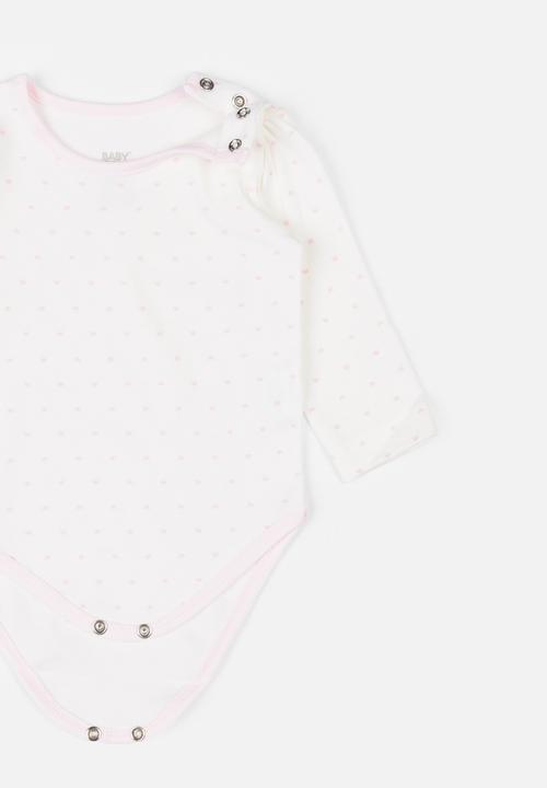 Baby Corner - Little Princess  2 Pack Long Sleeve Bodysuits White