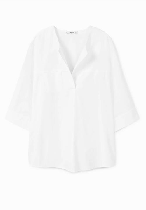 MANGO - 3/4 Sleeve Blouse White