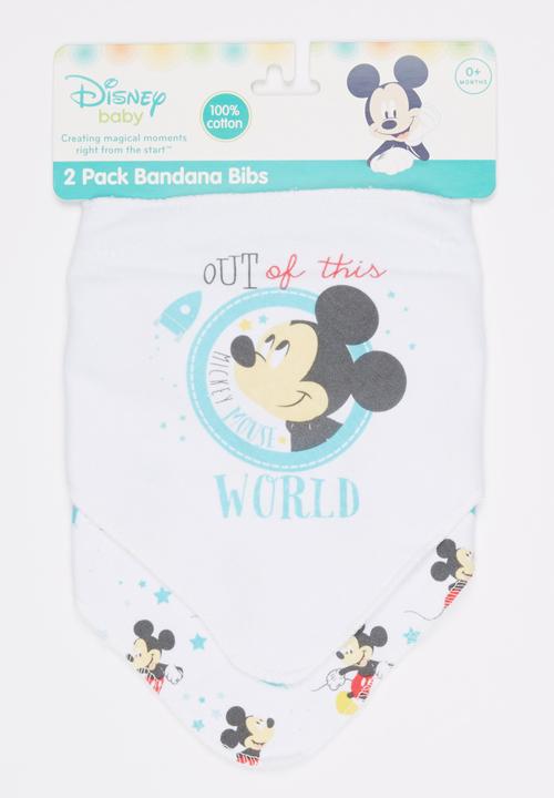 Character Baby - Mickey 2 Pack Bandana Bib Multi-colour