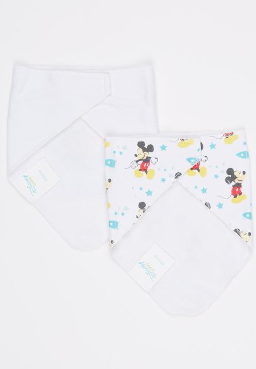Character Baby - Mickey 2 Pack Bandana Bib Multi-colour