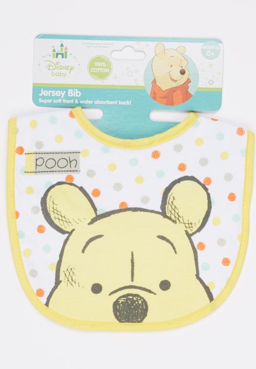 Character Baby - Pooh Bear Jersey Bib Yellow