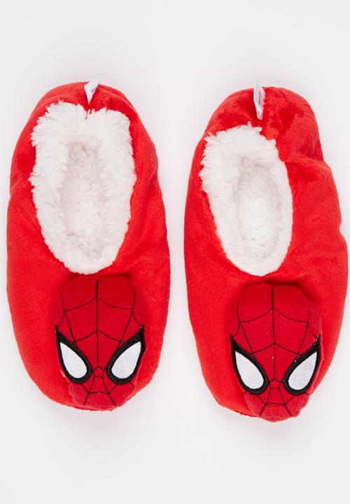 Character Fashion - Spiderman Sherpa Slippers Multi-colour